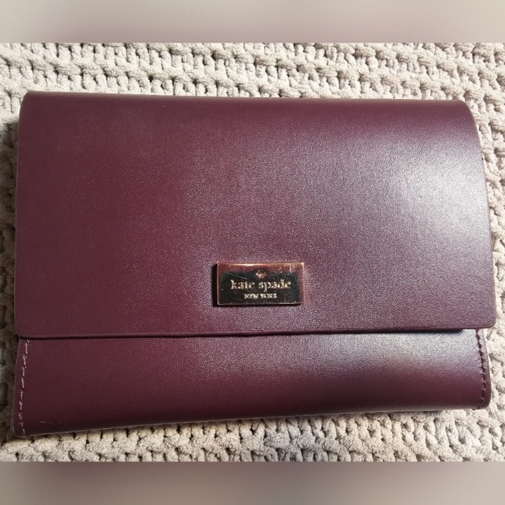 Kate Spade Plum Colored Leather Wallet NEW WITH TAGS
